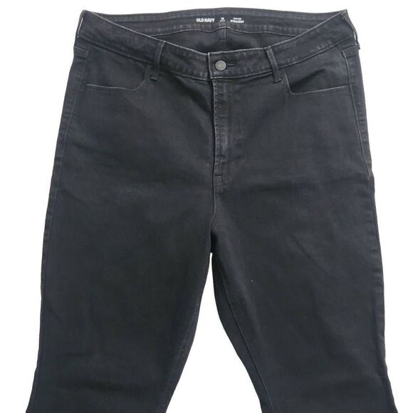 Old Navy Women's Size 16 Short Black High Rise Straight Jeans - Picture 2 of 6